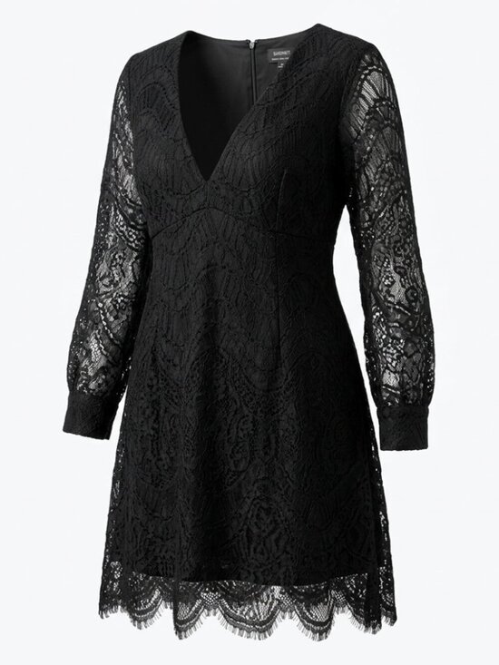 Bardot Dresses & Skirts - Bardot Black Lace Mini Dress Size 12